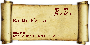 Raith Dóra névjegykártya